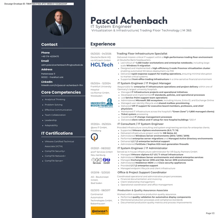 Preview of Pascal Achenbach’s curriculum vitae